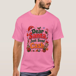 サンタさんへ 現金お願いデザイン Tシャツ