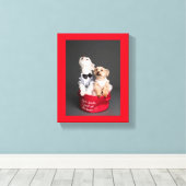 サンタさんへ、私はすべての犬の骨が欲しいです キャンバスプリント (インサイチュ (ウッドフロア))