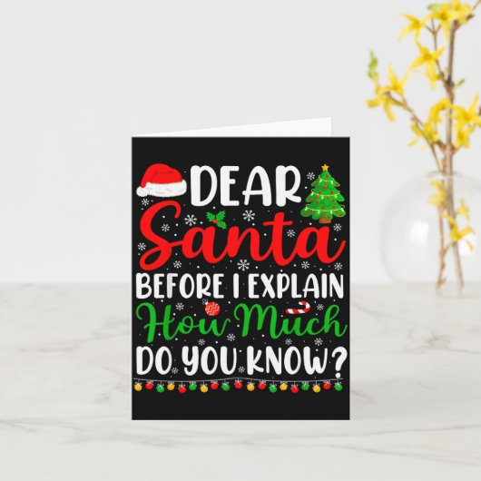 サンタさんへ、私説明できますTシャツ子供用男子おもしろクリスマス カード (黄色い花)