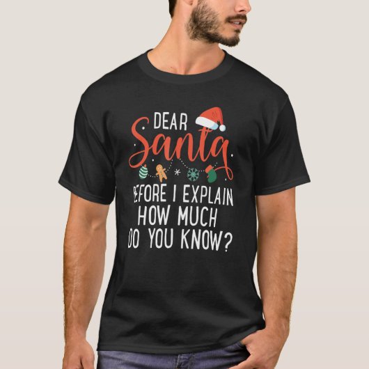 サンタさんへ 説明する前に どれくらい知ってる?C Tシャツ (正面)