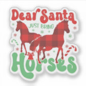 サンタさんへ 馬をお願いします ファニー クリスマス シール (正面)