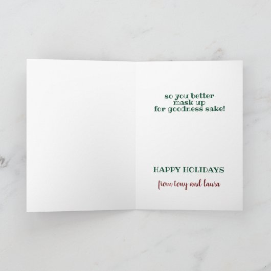 サンタさんもしは、君がクリスマスに仮面をかぶっていたことおもしろいを知っている カード (内部)