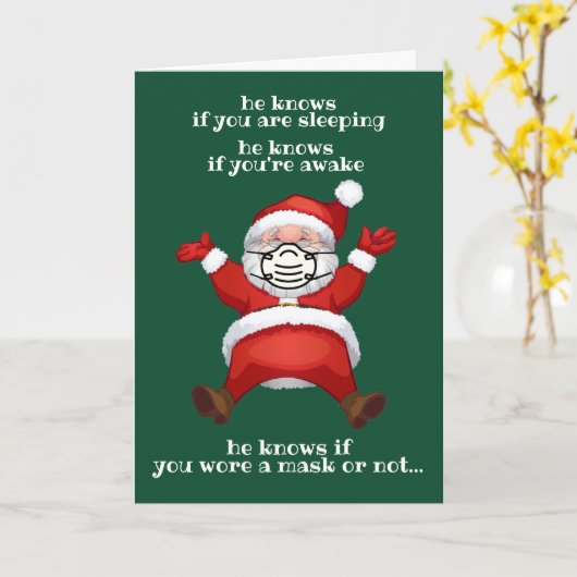 サンタさんもしは、君がクリスマスに仮面をかぶっていたことおもしろいを知っている カード (黄色い花)