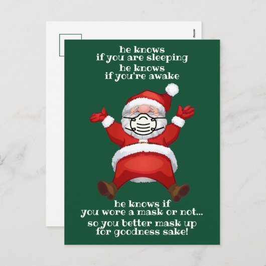 サンタさんもしは、君がクリスマスに仮面をかぶっていたことおもしろいを知っている シーズンポストカード (正面/裏面)