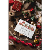 サンタさんや友人と電車で行く シーズンポストカード