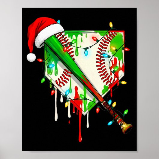 サンタさんアイスベースボール クリスマスパジャマ キッズ ポスター (正面)