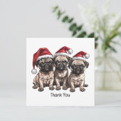 サンタさんクリスマスパグ犬サンタ サンキューカード (スタンド正面)