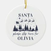 サンタさんストップはクリスマスに来て伝統的ね セラミックオーナメント (正面)