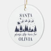 サンタさんストップはクリスマスに来て伝統的ね セラミックオーナメント (左)