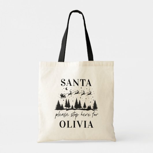 サンタさんストップはクリスマスに来て伝統的ね トートバッグ (裏面)