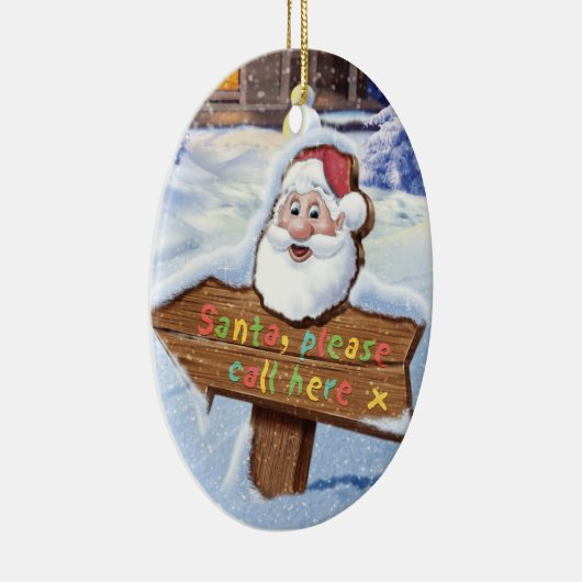 サンタさんセラミックのクリスマスデコを呼んでください セラミックオーナメント (右)