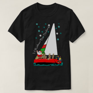 サンタさんセーリングボート船乗り Tシャツ