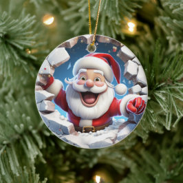 サンタさん幸せ。クリスマスの時間のイメージ。 セラミックオーナメント