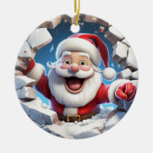 サンタさん幸せ。クリスマスの時間のイメージ。 セラミックオーナメント (正面)