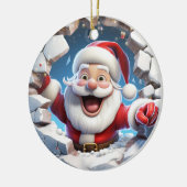 サンタさん幸せ。クリスマスの時間のイメージ。 セラミックオーナメント (左)