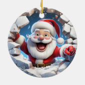 サンタさん幸せ。クリスマスの時間のイメージ。 セラミックオーナメント (裏面)