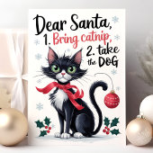 サンタさん猫草お願いします 面白い猫のクリスマス シーズンカード