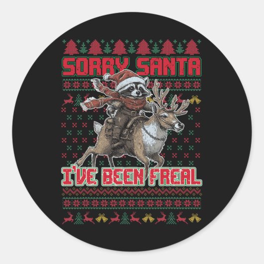 サンタさん私はフェラルクリスマスホリデーラックだった ラウンドシール (正面)