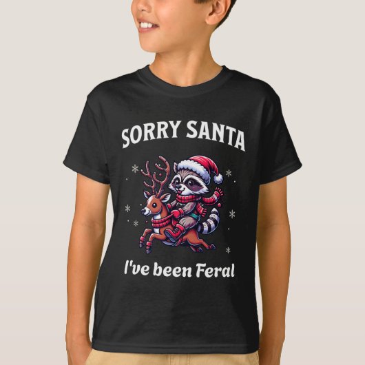 サンタさん私はフェラルクリスマスホリデーラックだった Tシャツ (正面)