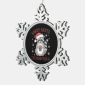 サンタさん私はフェラル・クリスマス・ラクーンだった スノーフレークピューターオーナメント (右)