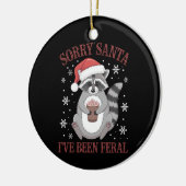 サンタさん私はフェラル・クリスマス・ラクーンだった セラミックオーナメント (左)