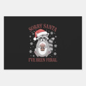 サンタさん私はフェラル・クリスマス・ラクーンだった ラッピングペーパーシート (正面)