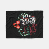 サンタさん私はフェラル・クリスマス・ラクーン・コフだった フリースブランケット (正面(横))