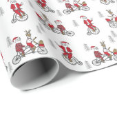 サンタさん自転車に乗ってかわいい子どもたちのノベルティ ラッピングペーパー (ロールコーナー)