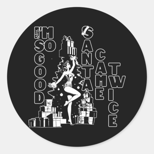 サンタさん2回でいい来ん ラウンドシール (正面)