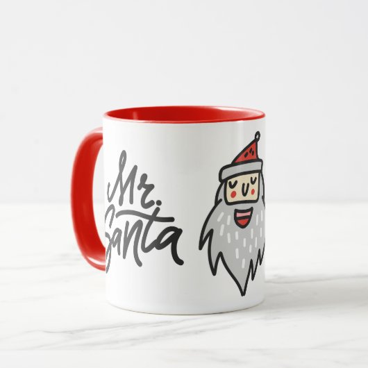 サンタさん ふふふ メンズ 楽しい クリスマス ホリデー マグカップ (正面左)