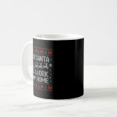 サンタさん クリスマスの日にリモートワークできますか？ クリスマス柄スウェット コーヒーマグカップ (正面左)