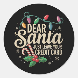 サンタさん クレジットカードだけ置いていってね クリスマス ラウンドシール