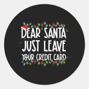 サンタさん クレジットカードを置いてってね クリスマス ファミリー ラウンドシール