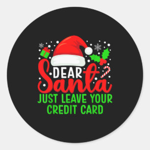 サンタさん クレジットカードを置いてってね ファミリー クリスマス ラウンドシール