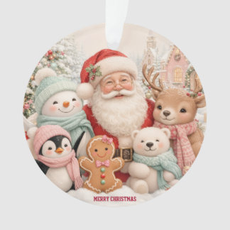 サンタさん、ペンギン、クマ、トナカイと過ごす可愛いクリスマス オーナメント