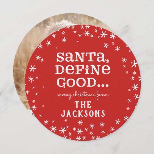 サンタさん、写真のクリスマスを決めなさい シーズンカード (正面/裏面)