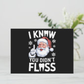 サンタさん、知ってるよ、あなたはデンタルフロスをしてないね、歯医者さん、クリスマス シーズンカード (スタンド正面)