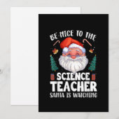 サンタさん、科学の先生に優しくしてくださいクリスマス シーズンカード (正面/裏面)