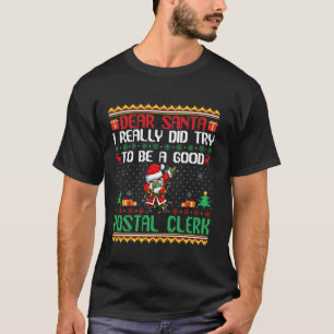 サンタさん、郵便局員のクリスマさんになってみるおもしろい Tシャツ