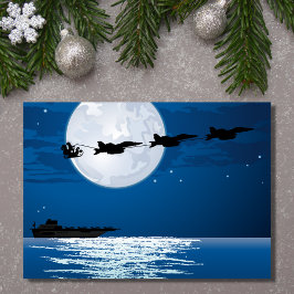 サンタすごいとホーネットF/A-18ジェットクリスマス シーズンカード