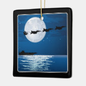 サンタすごいとホーネットF/A-18ジェットクリスマス セラミックオーナメント (左)