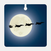 サンタすごいとホーネットF/A-18ジェットクリスマス メタルオーナメント (正面)