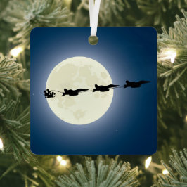 サンタすごいとホーネットF/A-18ジェットクリスマス メタルオーナメント