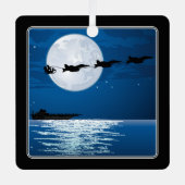 サンタすごいとホーネットF/A-18ジェットクリスマス メタルオーナメント (正面)