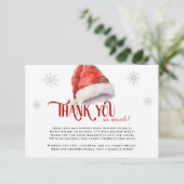 サンタすてきおむつラッフルベビーシャワー サンキューカード (スタンド正面)