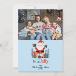 サンタすてきおもしろいかわいい家族の写真ホリデーカード シーズンカード