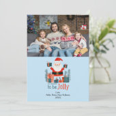 サンタすてきおもしろいかわいい家族の写真ホリデーカード シーズンカード (スタンド正面)