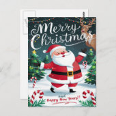 サンタすてきと甘いお菓子のクリスマス ポストカード (正面/裏面)