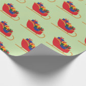 サンタすてきのソリのクリスマスプレゼント ラッピングペーパー (角)