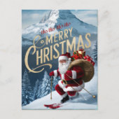 サンタすてきカーブスノウイ斜面 ポストカード (正面)